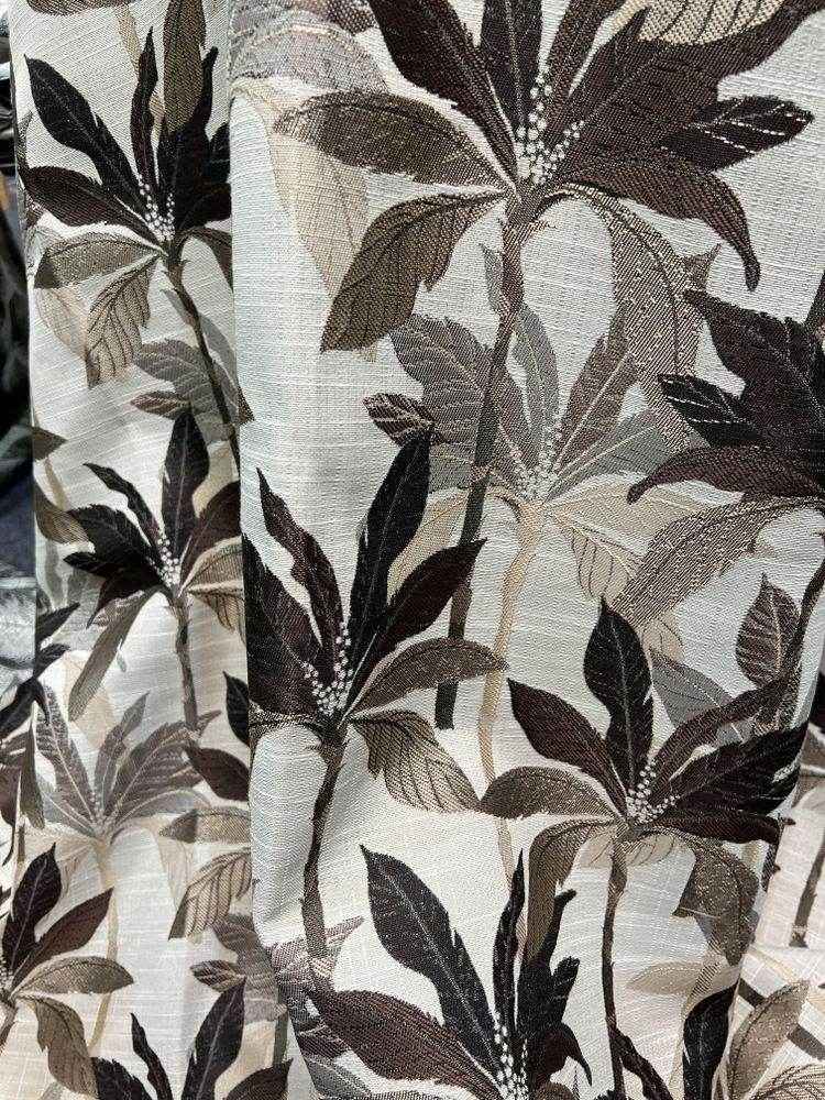 Natural PALMS Jacquard Palm Tree Print Tapestry Fabric by the Yard - 118 Inch Wide
