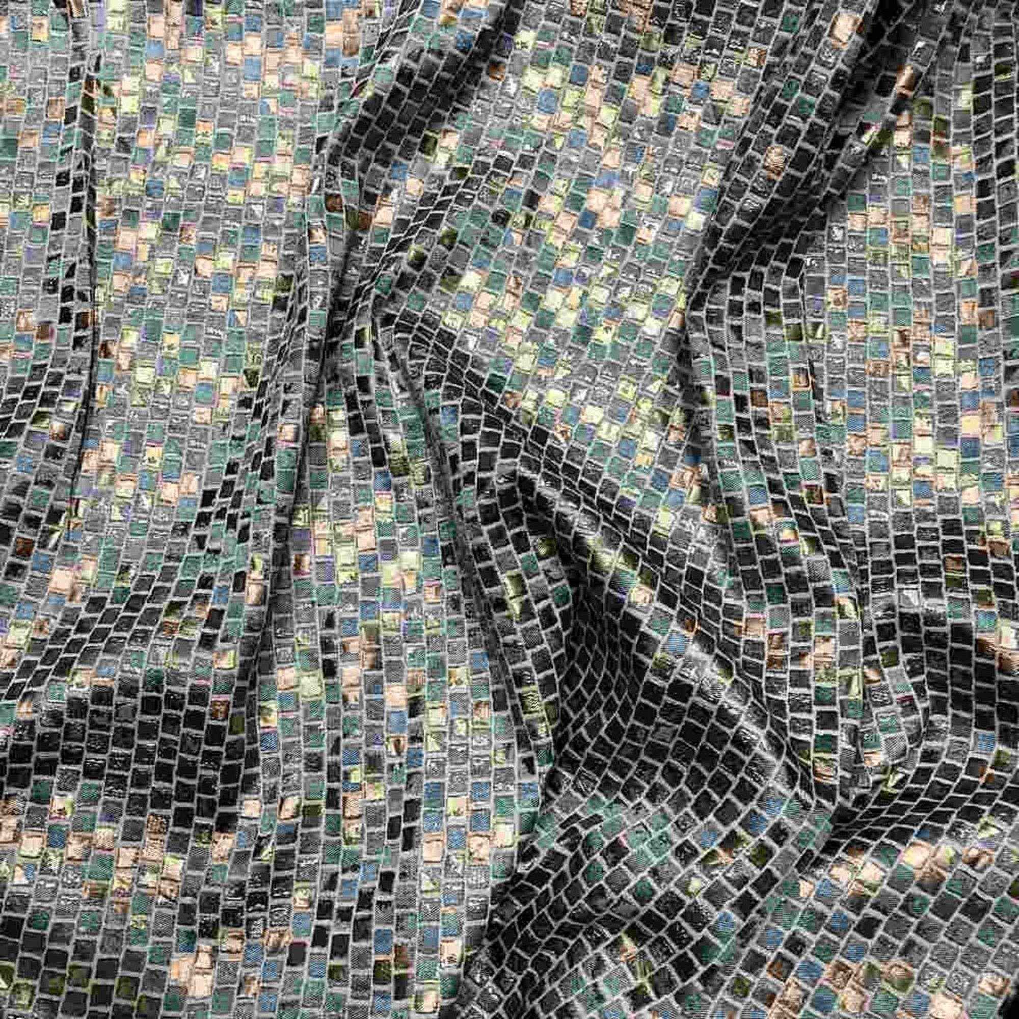 Sky Blue PATIO Jacquard Print Metallic Fabric by the Yard - 118 Inch Wide