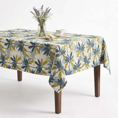 Palms Tree Print Jacquard Tablecloth – Green