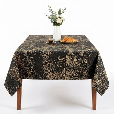 Portland Jacquard Tablecloth – Black/Gold