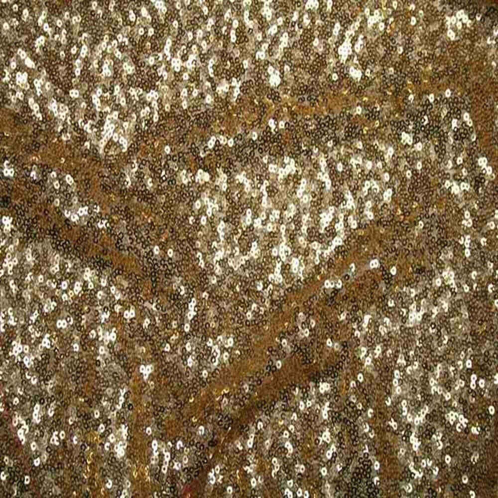 Gold QUINCY Sequin Fabric on Mesh Material Fabric by the Yard - 52 Inch Wide