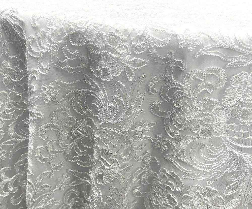 white REO Lace Fabric by the Yard - 54 Inch Wide