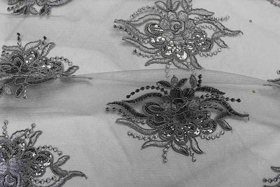 Roundarose Sequin Fabric – Grey