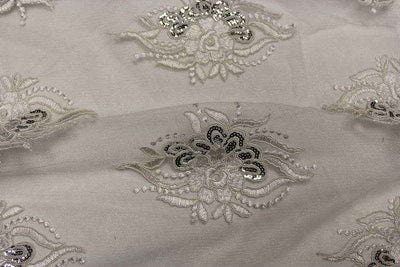 Roundarose Sequin Fabric – Ivory
