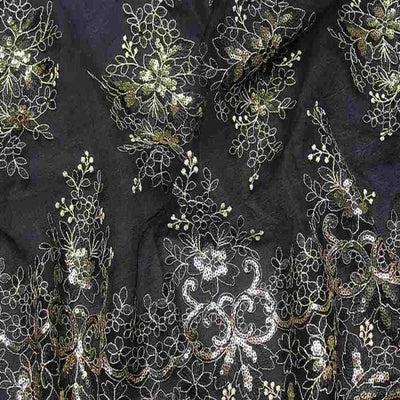Rowley Sequin Fabric – Black/Gold