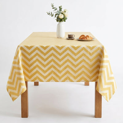 Rella Chevron Jacquard Tablecloth – Mustard
