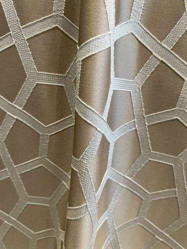 taupe SAPPHIRE Jacquard Fabric by the Yard - 118 Inch Wide