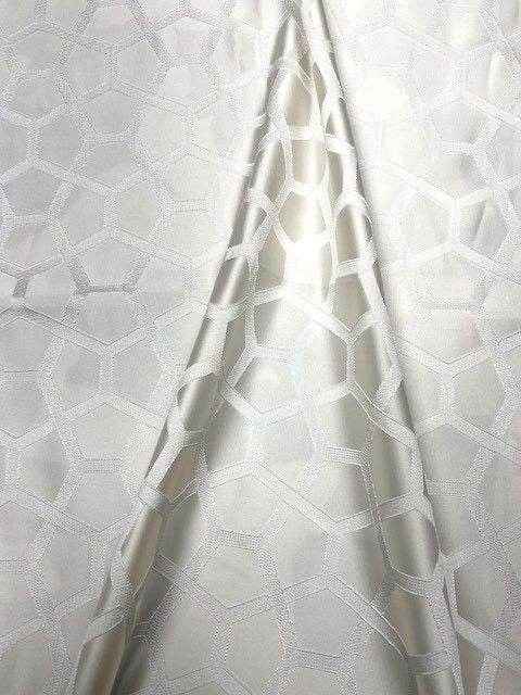 white SAPPHIRE Jacquard Fabric by the Yard - 118 Inch Wide