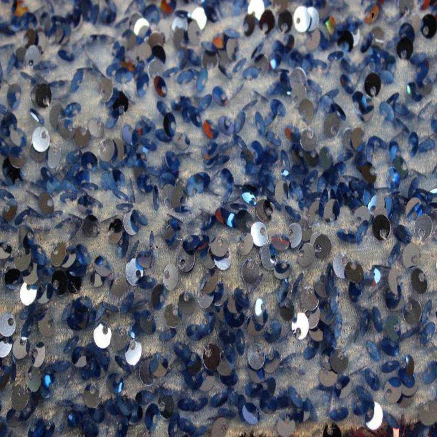 Moonlight Blue Stretch Velvet Sequin Fabric by the Yard - 48 Inch Wide