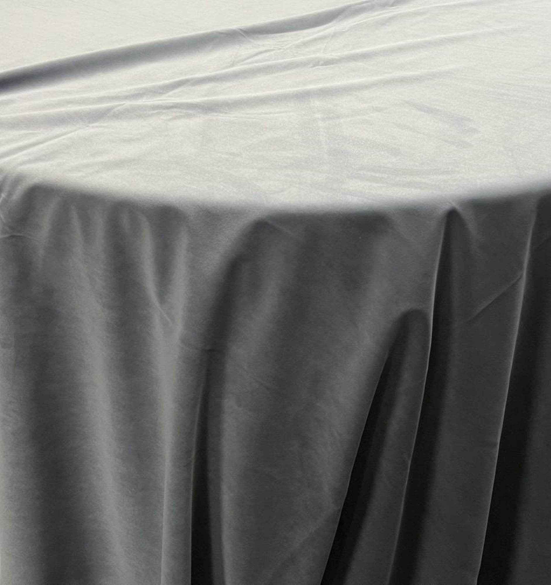 Charcoal Soft Velvet Fabric by the Yard - 72 Inch Wide