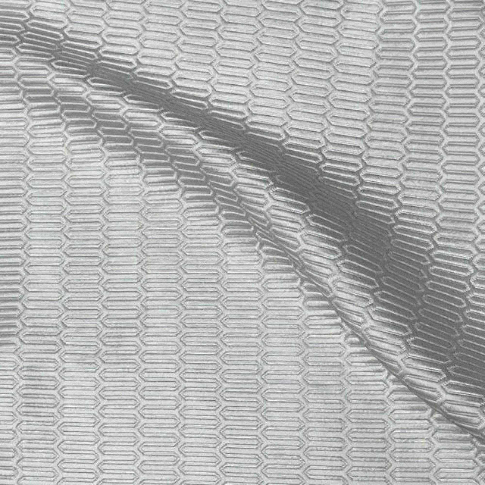 White Track Jacquard Fabric by the Yard - 115 Inch Wide