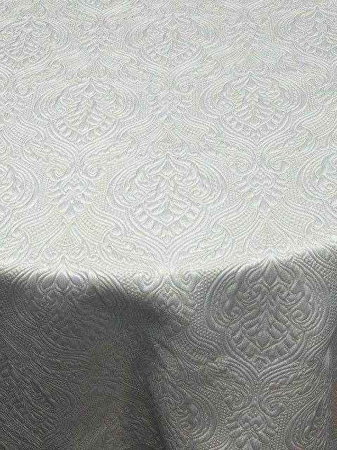 Off White Treasure Jacquard Fabric by the Yard - 115 Inch Wide