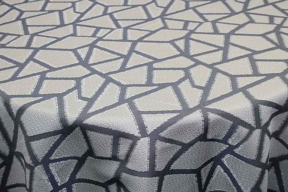 Delft Triangle Metallic Jacquard Fabric by the Yard - 58 Inch Wide
