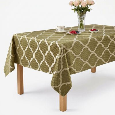 Times Around Jacquard Tablecloth – Taupe
