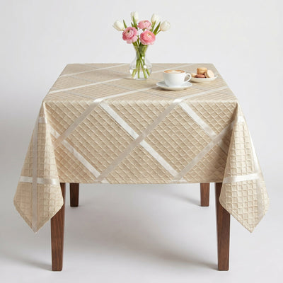 Times Square Jacquard Tablecloth – Mocha