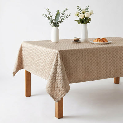 Times Table Jacquard Tablecloth – Taupe