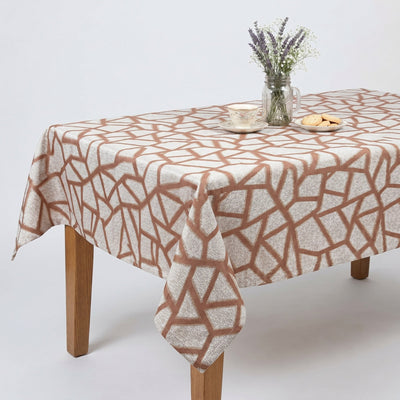 Triangle Metallic Jacquard Tablecloth – Cinnamon
