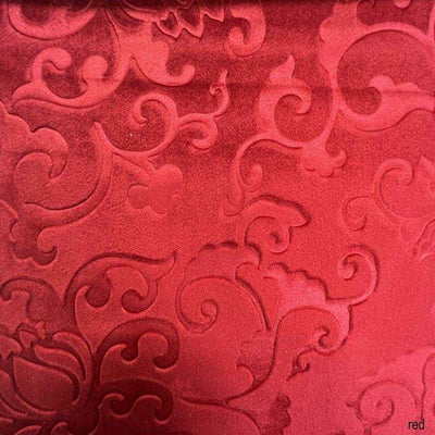 Vails Brocade Velvet Fabric – Red
