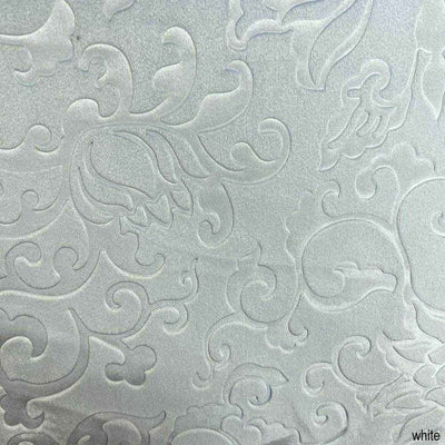 Vails Brocade Velvet Fabric – White