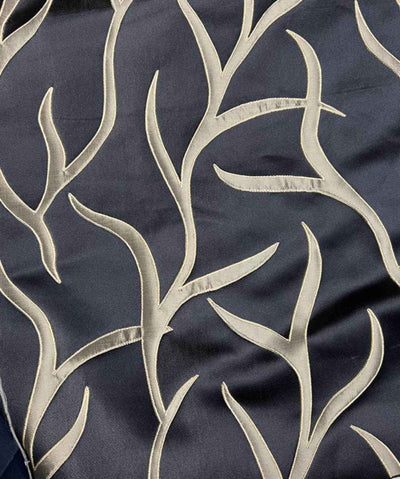 Vine Tree Jacquard Fabric – Black