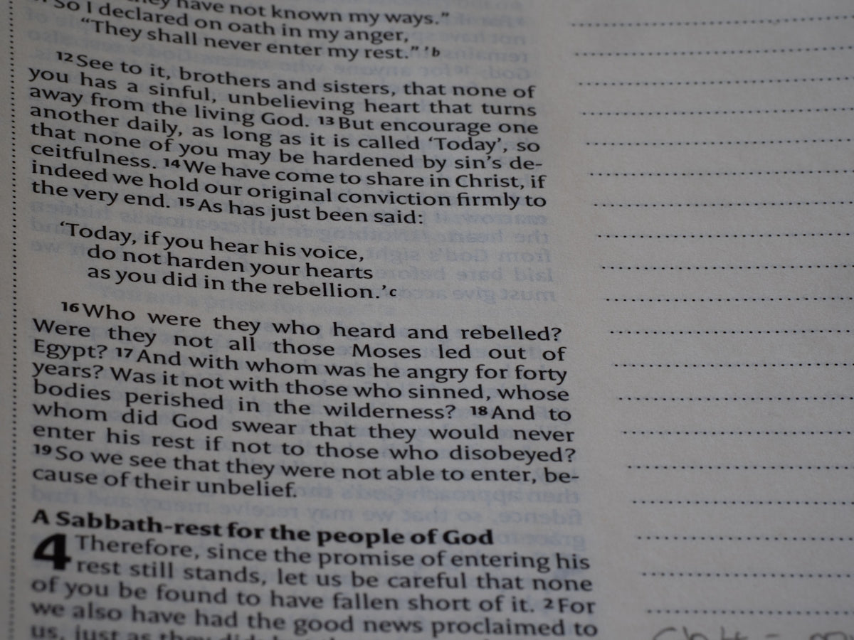 Bible verses about today and the sabbath are shown.