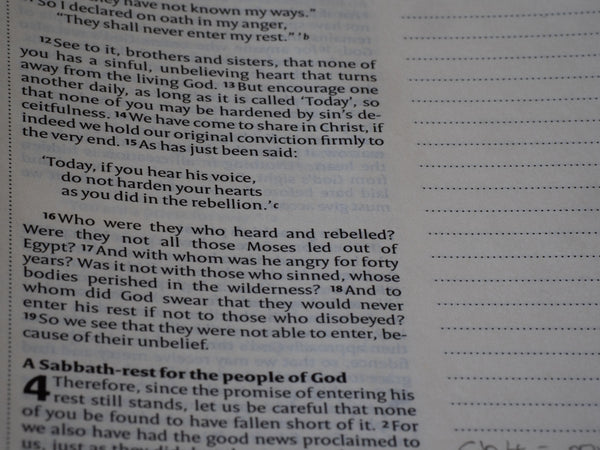 Bible verses about today and the sabbath are shown.