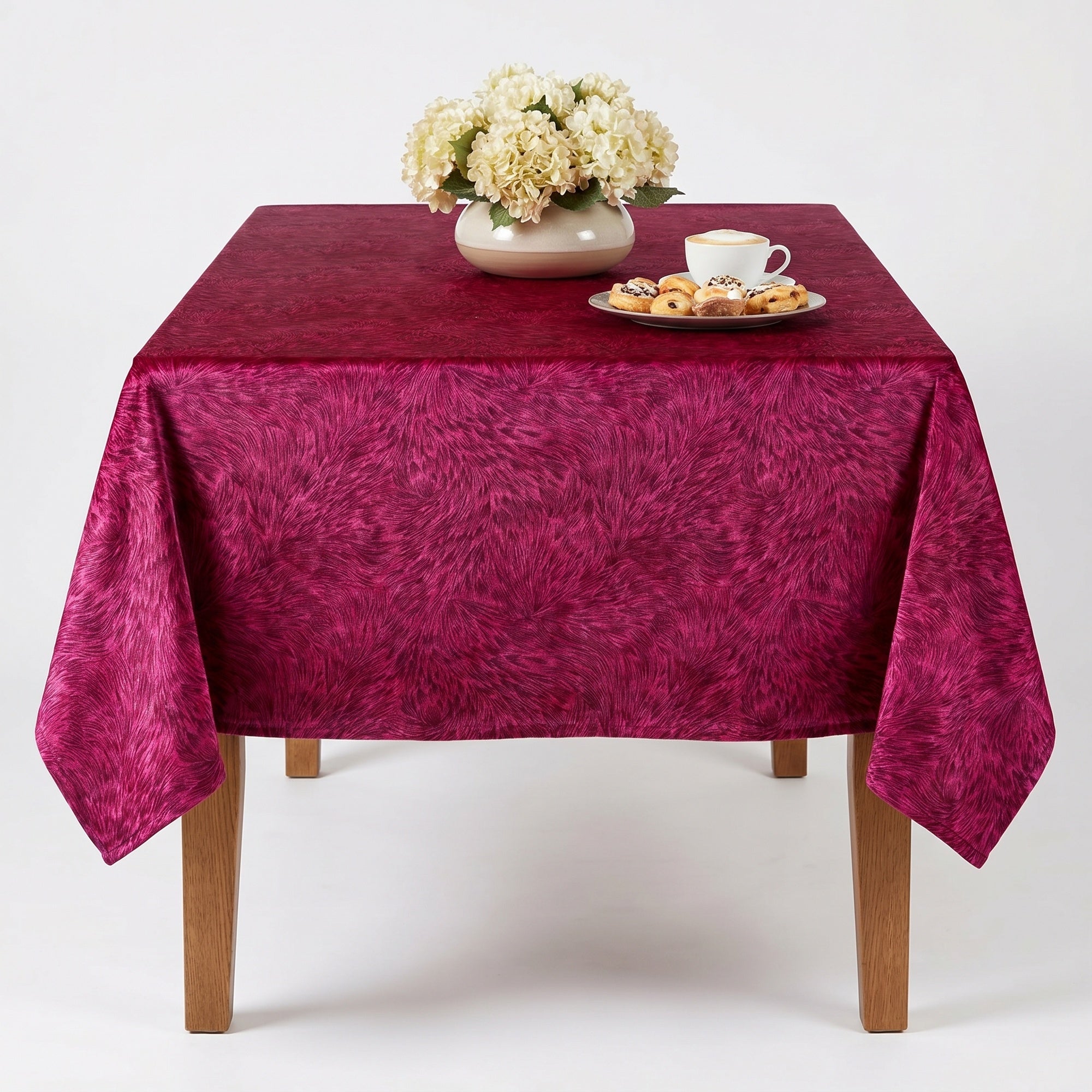 Red patterned tablecloth, Christmas table
