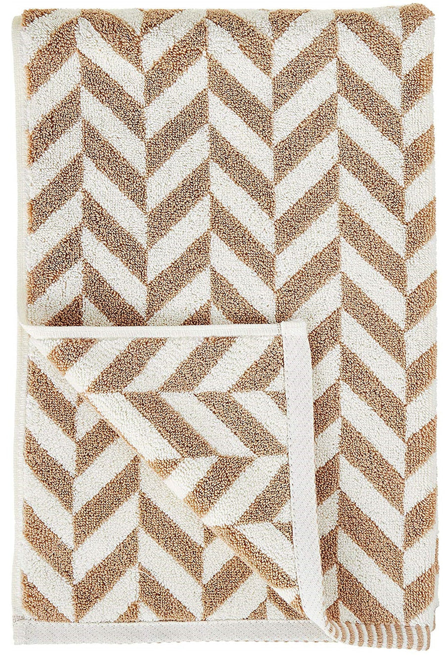 Violet Linen Hand Versailles Taupe Pattern Hand Towels Set of Two