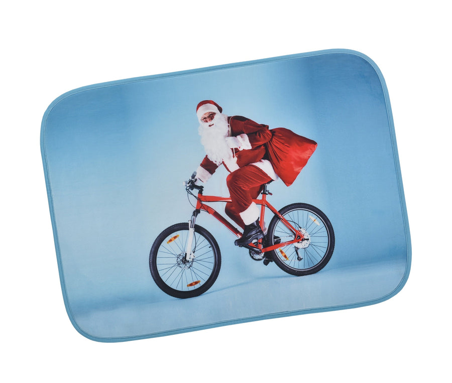 Seasonal Xmas Christmas Holiday Santa Claus Actions Pattern Decorative Area Rug, Doormat.