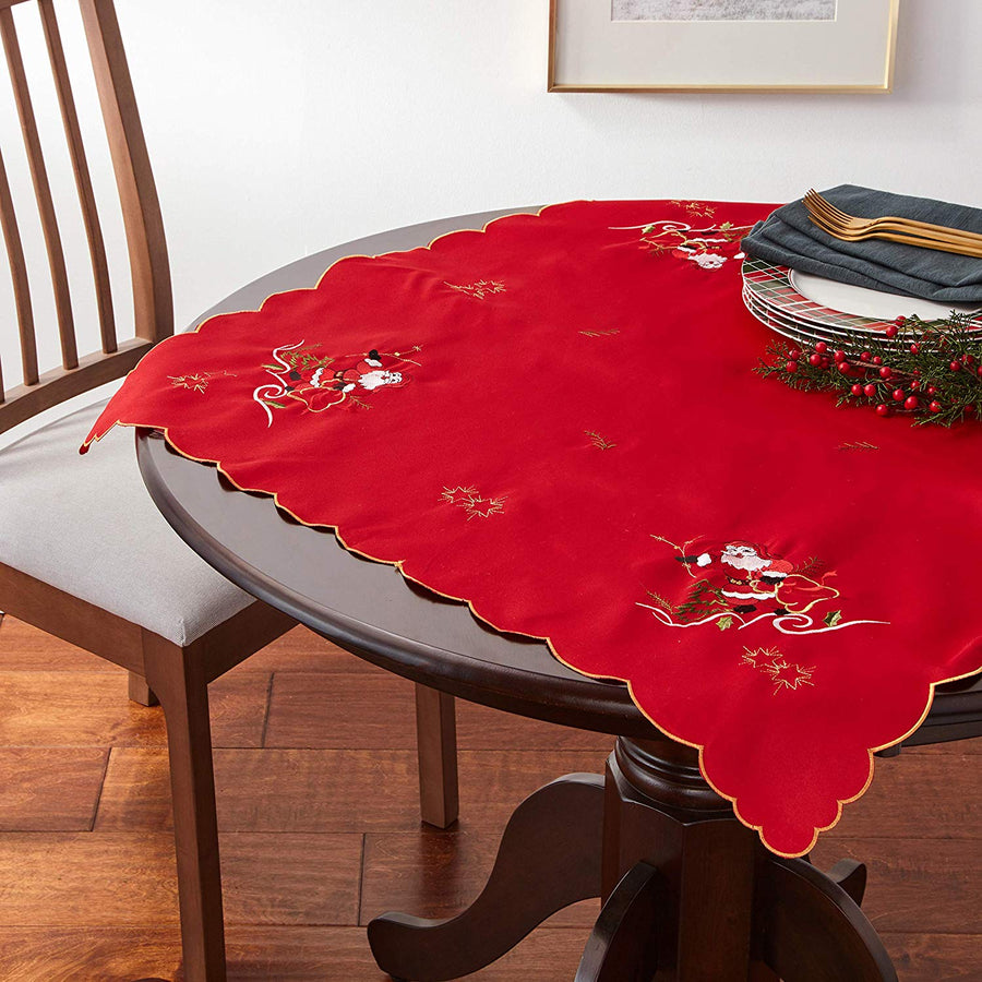 Seasonal Christmas Embroidered Design Decorative Table Toppers