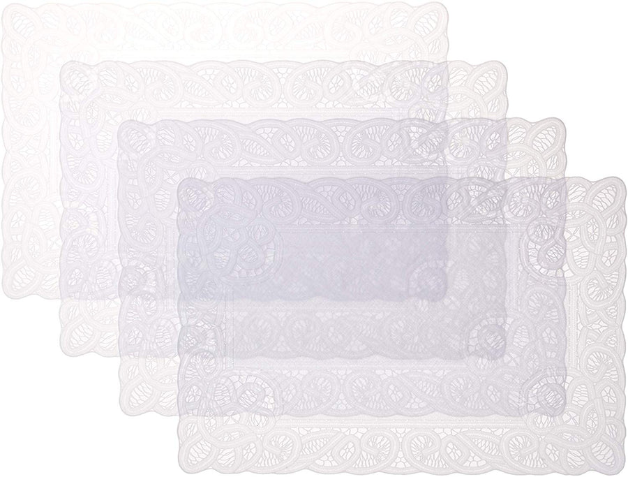Vinyl Lace Battenberg embossed Floral Pattern Decorative Place Mats