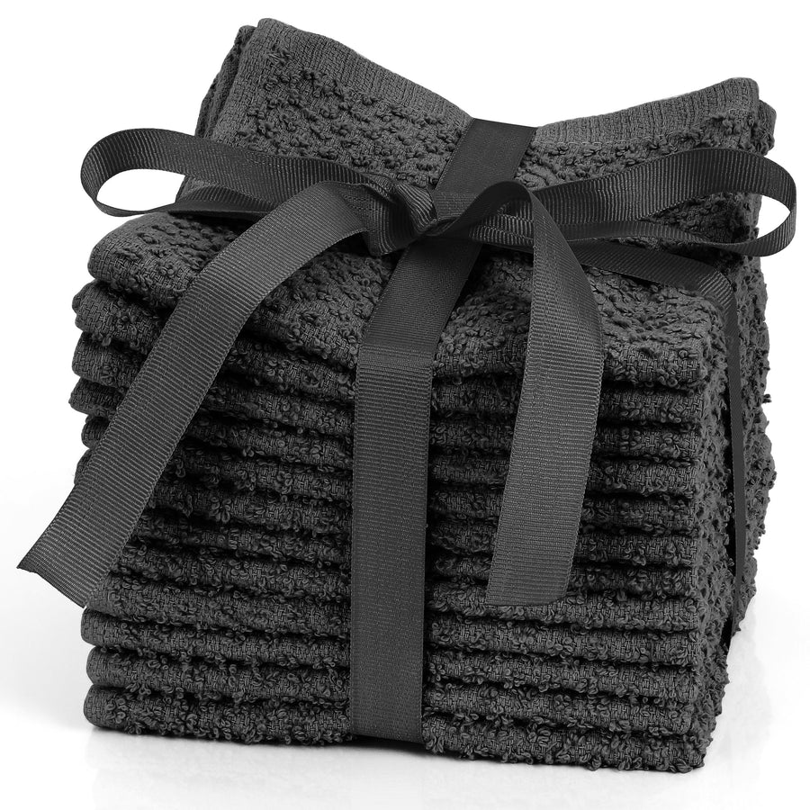 Zero Puff Bump Texture Pattern Luxurious Washcloths Set - Pack of 12