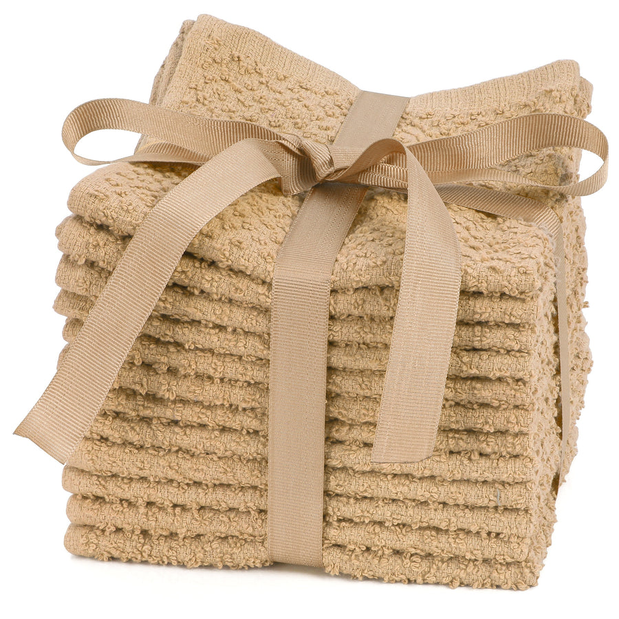 Zero Puff Bump Texture Pattern Luxurious Washcloths Set - Pack of 12