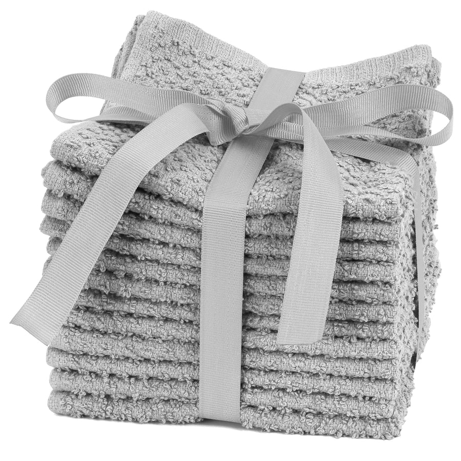 Zero Puff Bump Texture Pattern Luxurious Washcloths Set - Pack of 12