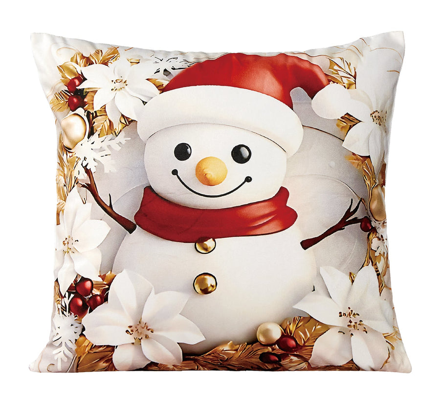 Violet Linen Seasonal Xmas Christmas Holiday Adoring Floral Pattern Decorative Accent Throw Pillow Cover