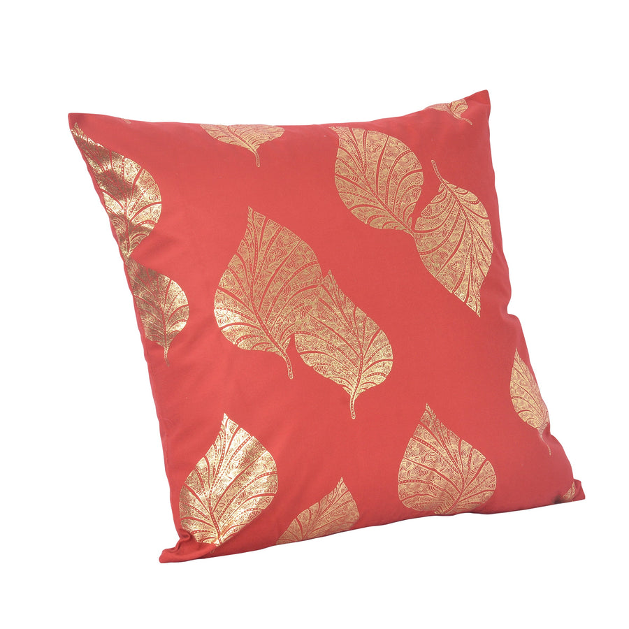 Violet Linen Seasonal Xmas Christmas Holiday Leaves Pattern Decorative Accent Throw Pillow Cover