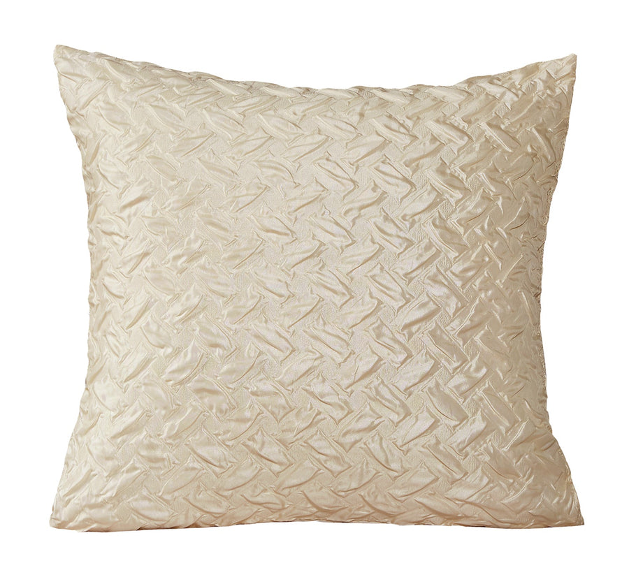 Violet Linen Silky Pleated Pattern Decorative Accent Throw Pillow
