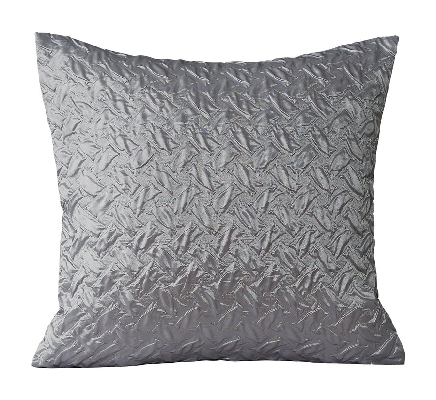 Violet Linen Silky Pleated Pattern Decorative Accent Throw Pillow