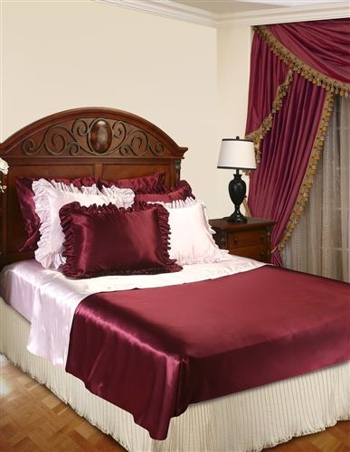 Violet Linen Tailored Bed Ruffle — Pearl