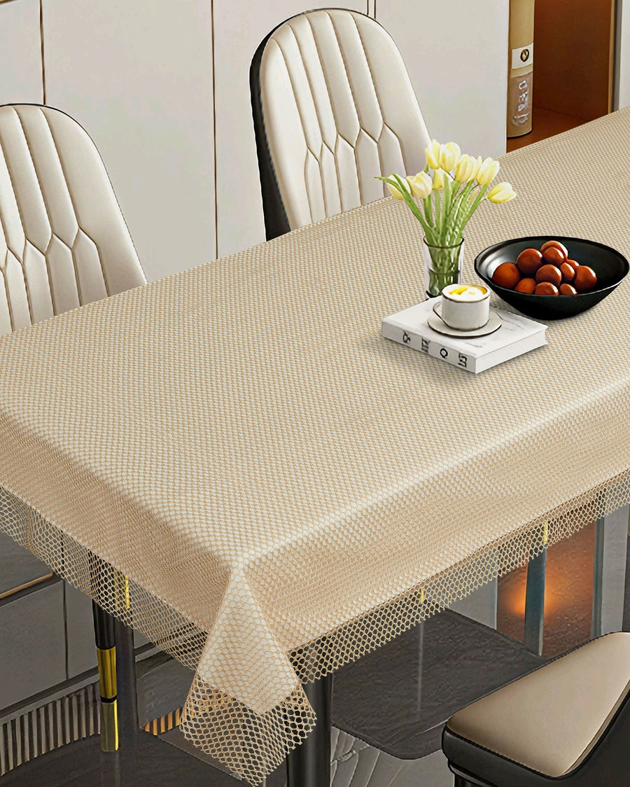 Violet Linen New Orleans Net Lace Tablecloth — Ivory & White