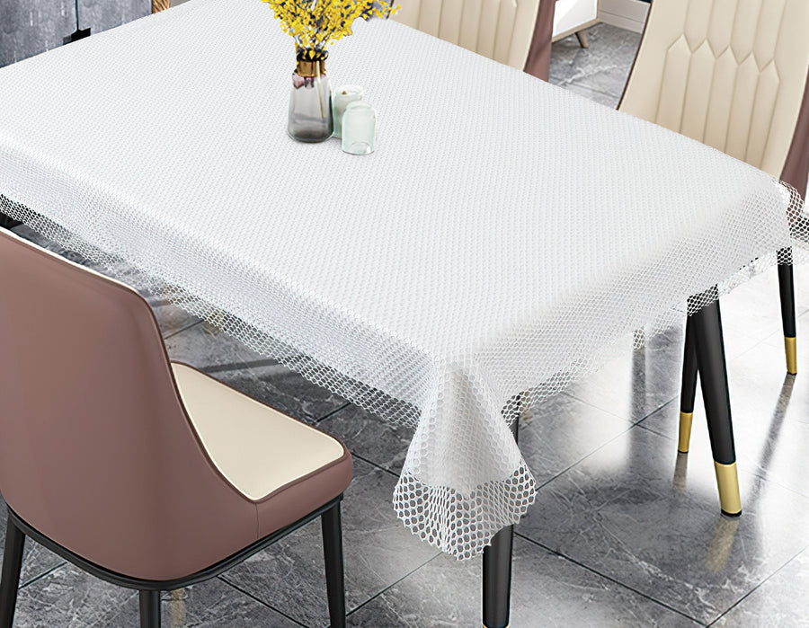 Violet Linen New Orleans Net Lace Tablecloth — Ivory & White