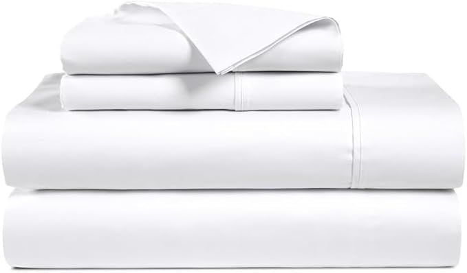Violet Linen Guesthouse Collection — White Percale Duvet Cover, Fitted Sheets & Pillowcases