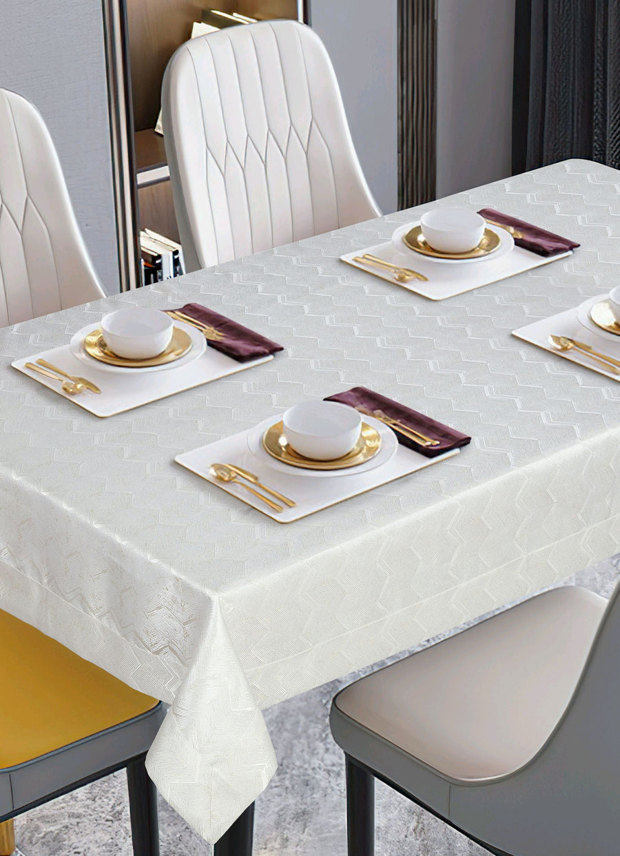 Violet Linen Princess Damask Tablecloth — Cream & White