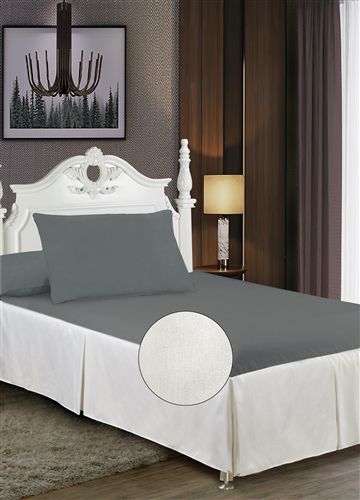 Violet Linen Splendour Tailored Bed Ruffle — Ivory