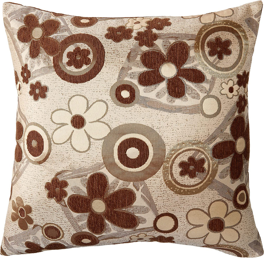 Victoria Chenille Daisy Sunflower Pattern Decorative Accent Throw Pillow