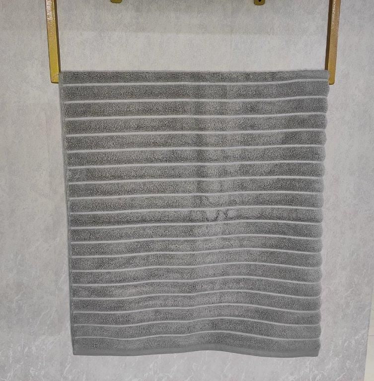 Violet Linen Ribonett Ribbed Terry Towels — Silver Gray