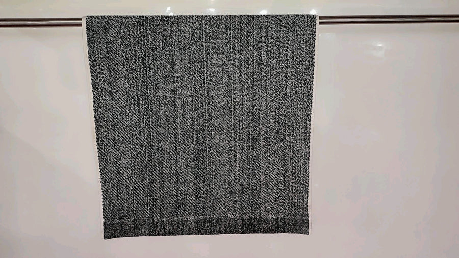 Violet Linen Diagonal Terry Towels — Black, Bath & Hand