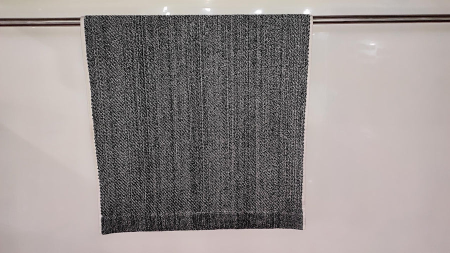 Violet Linen Diagonal Terry Towels — Black, Bath & Hand