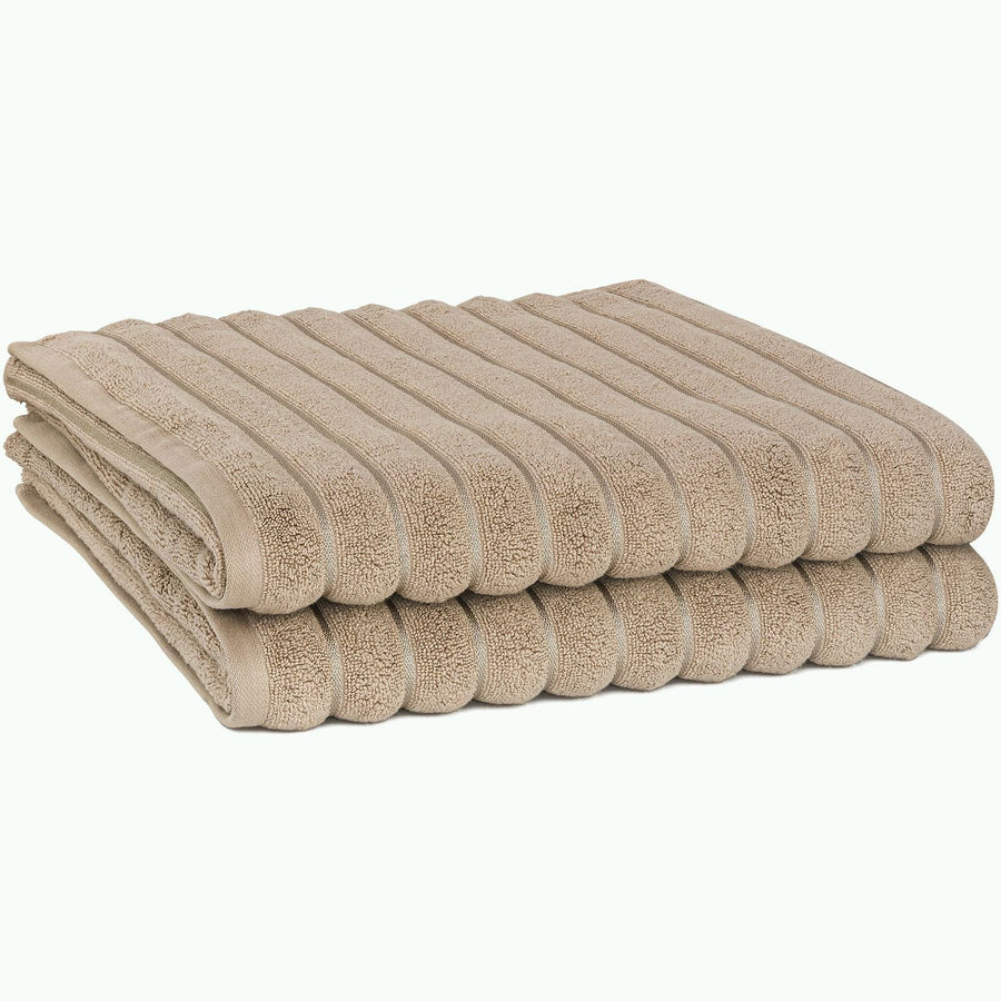 Violet Linen Ribonett Ribbed Terry Towels — Linen Tone (Bath, Hand, Bath Sheet & Bath Mat)