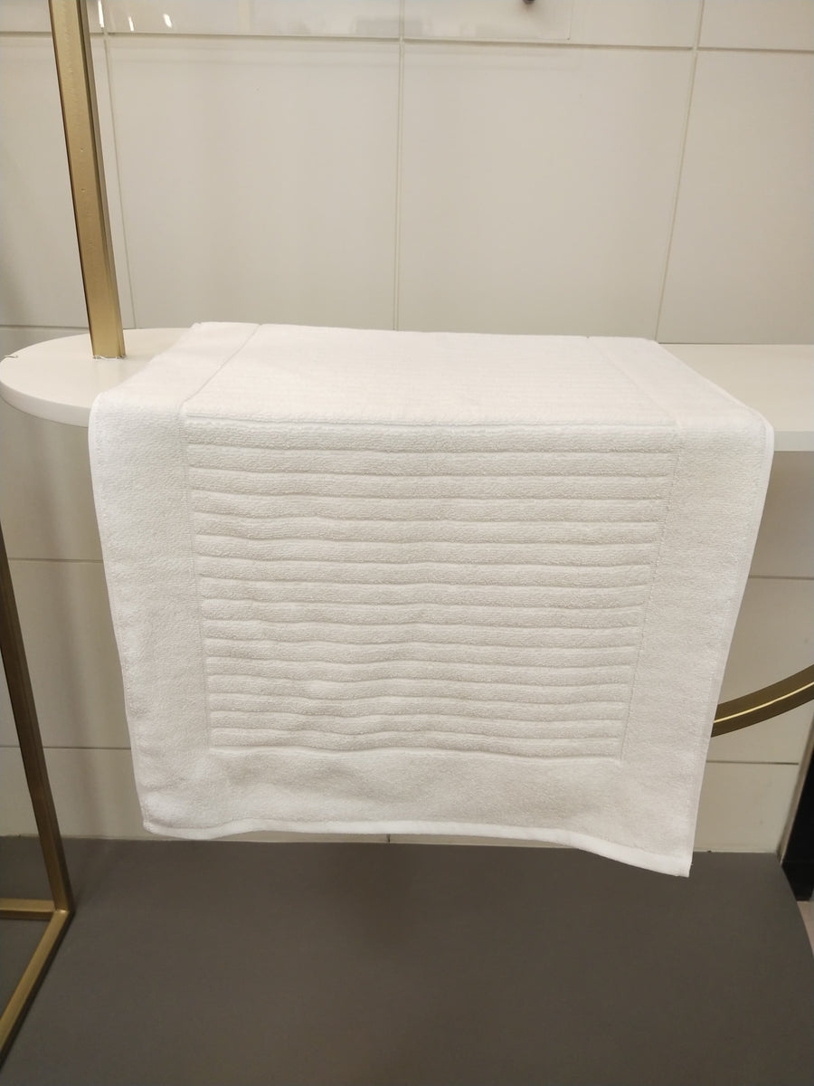 Violet Linen Ribonett Ribbed Terry Towels — White